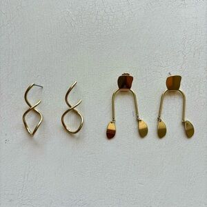 Bundle of 2 Gold Statement Earrings